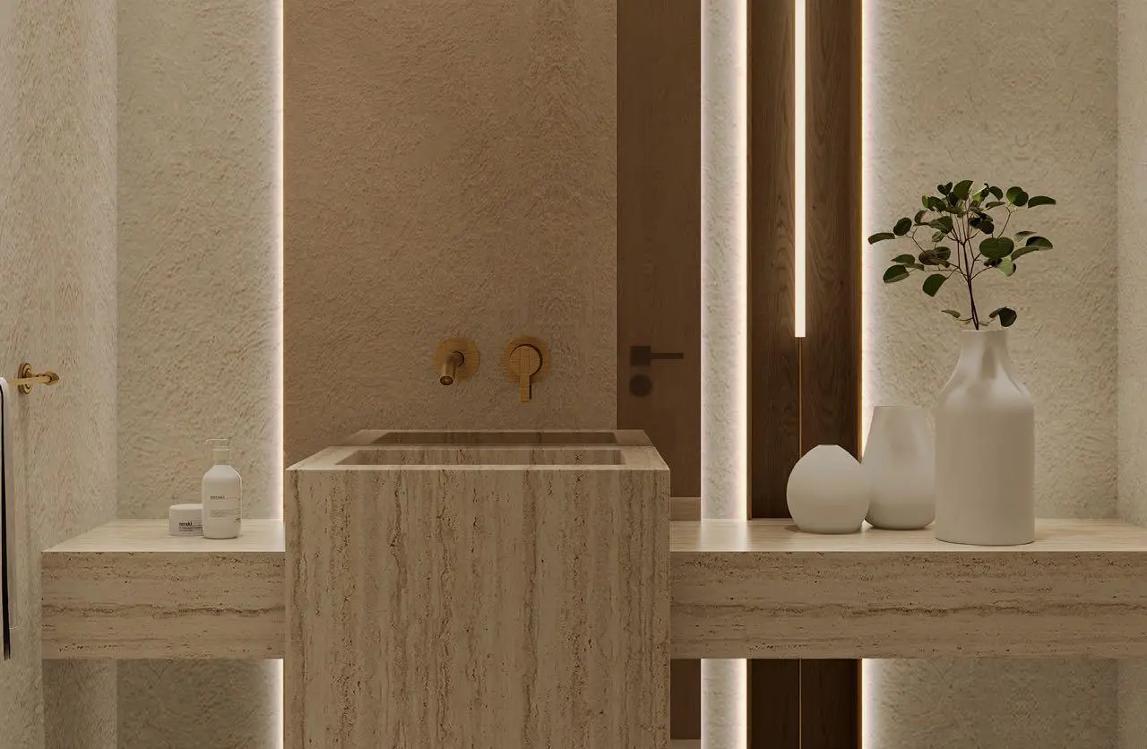 Formal dining area with designer accents in Al Naseem villa