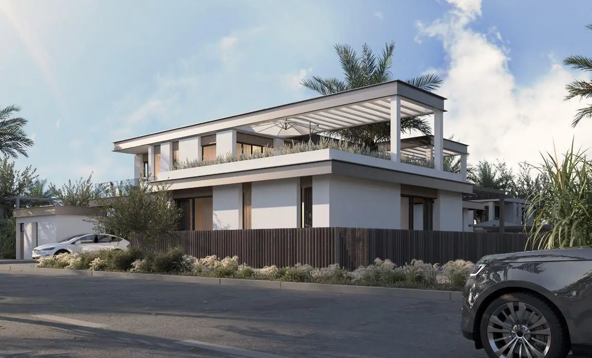 Gated entrance highlighting modern villa design, Hudayriyat Island