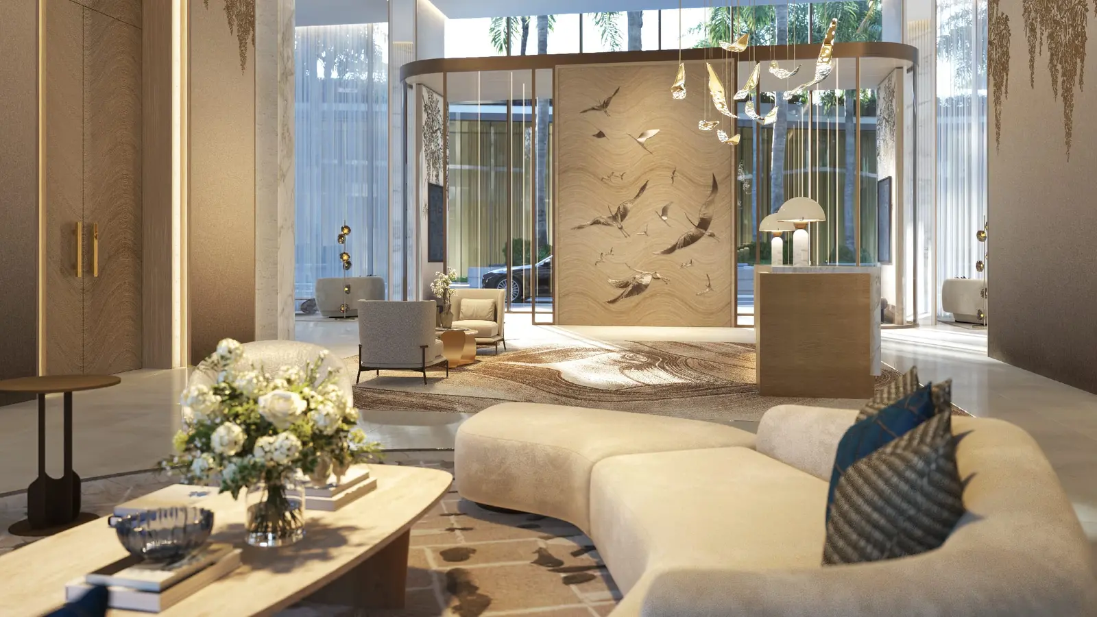Spacious living spaces at Mandarin Oriental Residences on Saadiyat Island, Abu Dhabi.