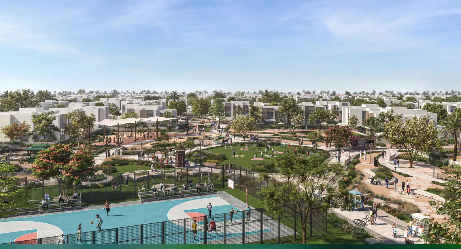 Al Reeman luxury villa community in Abu Dhabi with modern Emirati architecture and landscaped gardens