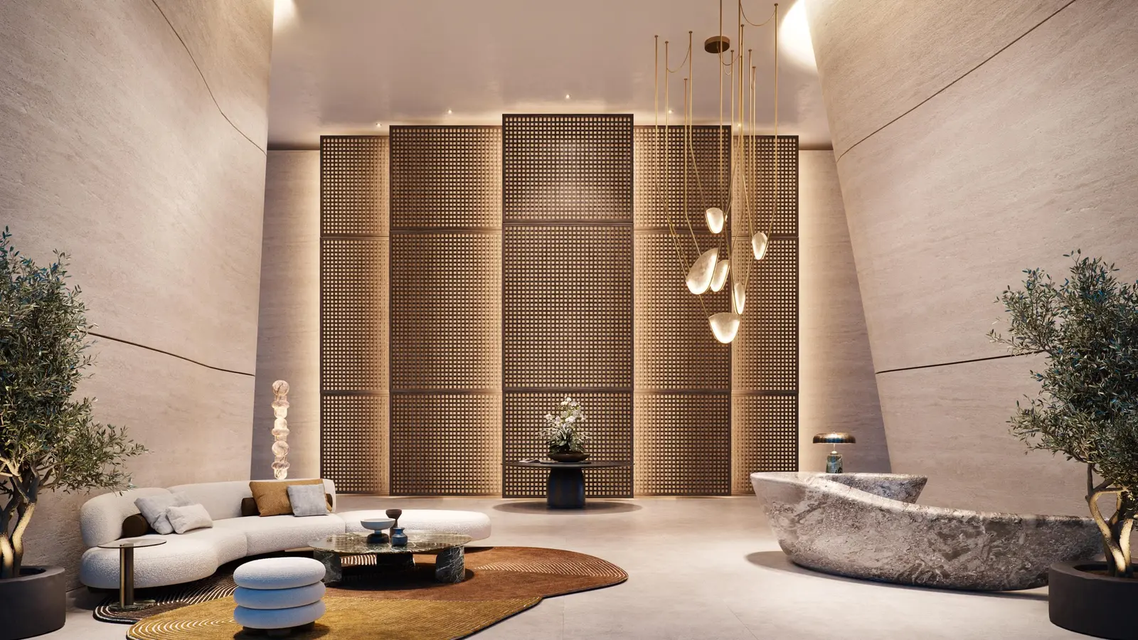 Daytime exterior of W Residences at Al Maryah Island Abu Dhabi showing branded luxury apartment tower within the island skyline