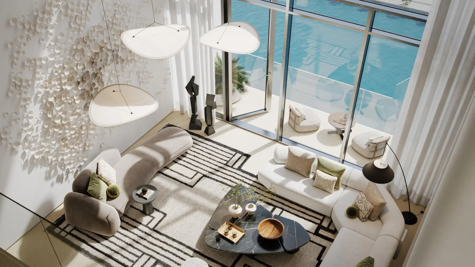 Walk in wardrobe interior at W Residences Al Maryah Island Abu Dhabi showing branded apartment storage design lighting and joinery