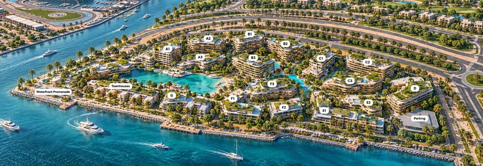 The Wadi by Reportage Properties waterfront residential development at Yas Canal Abu Dhabi