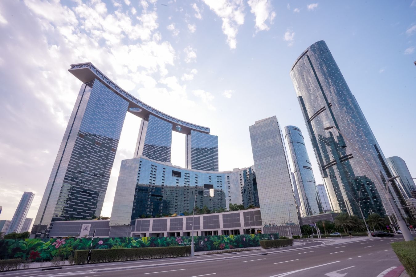 Exterior view of The Arc Tower in Gate District Shams Abu Dhabi, Al Reem Island, featuring semi-circular architecture.